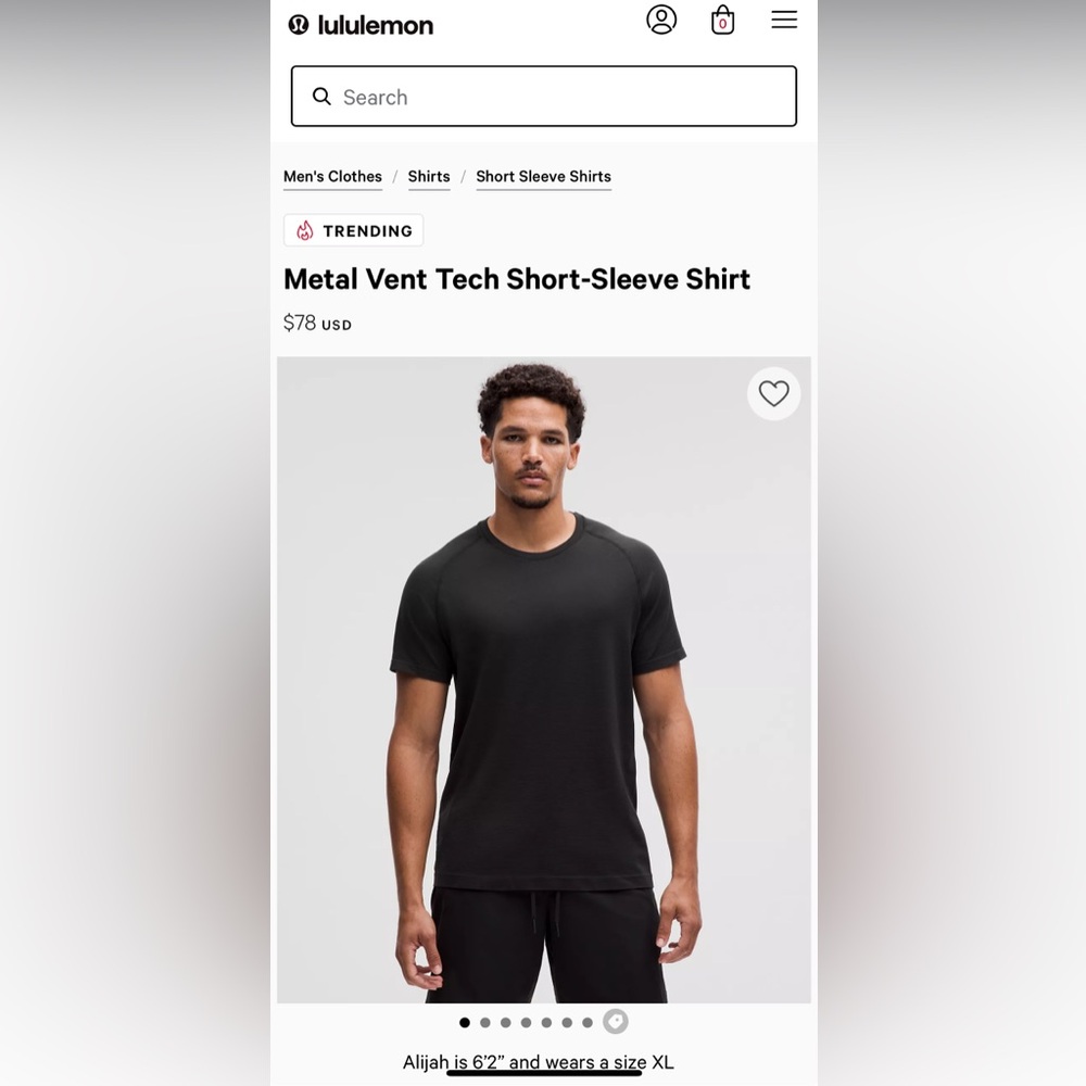 Lululemon Athletica Black Short Sleeve Tee